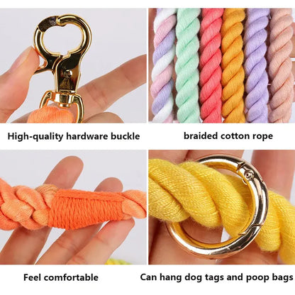 Handmade Braided Cotton Rope Dog Leash